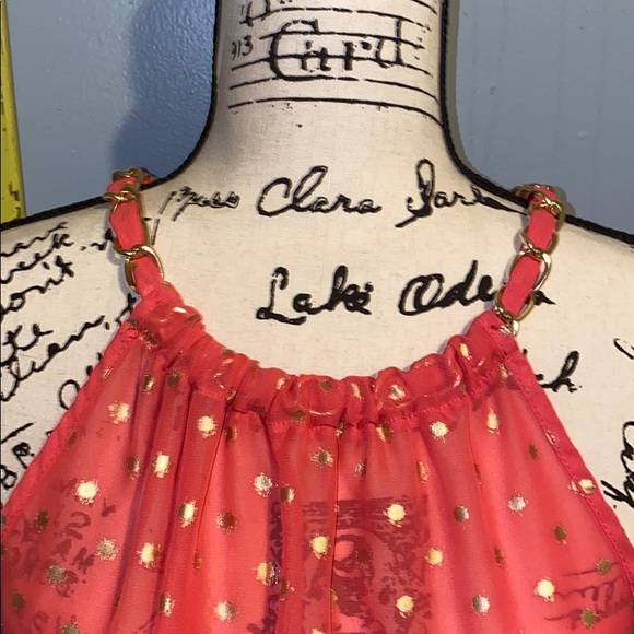 Dereck Heart-Tie-Back Polka Dot Sheer Shirt! - Picture 5 of 5